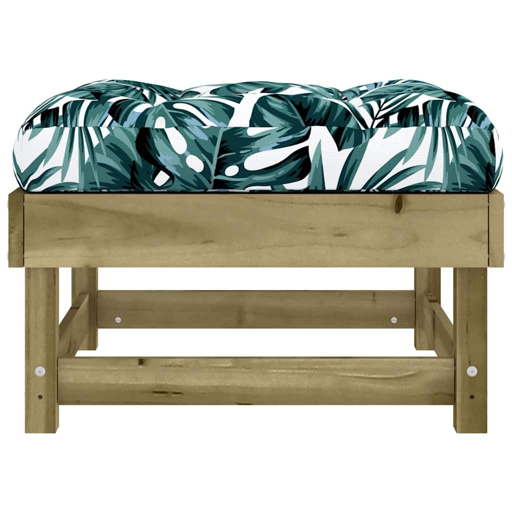 Garden Footstools with Cushions 2pcs Impregnated Wood Pine